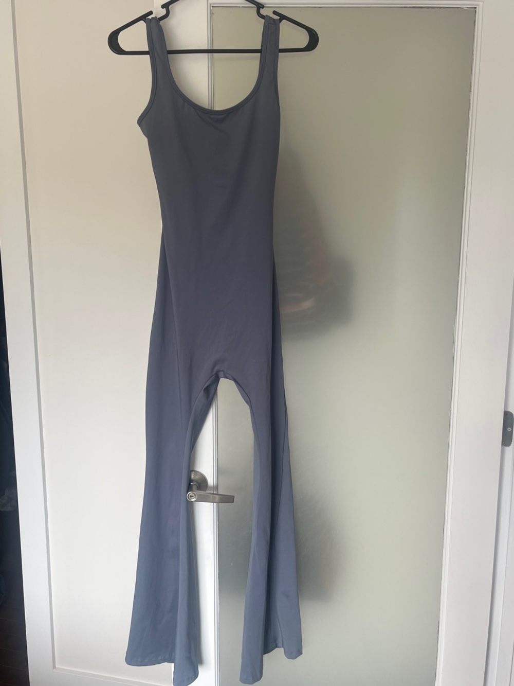 Scoop Neck Sleeveless Stretch Jumpsuit - Slate Gray
